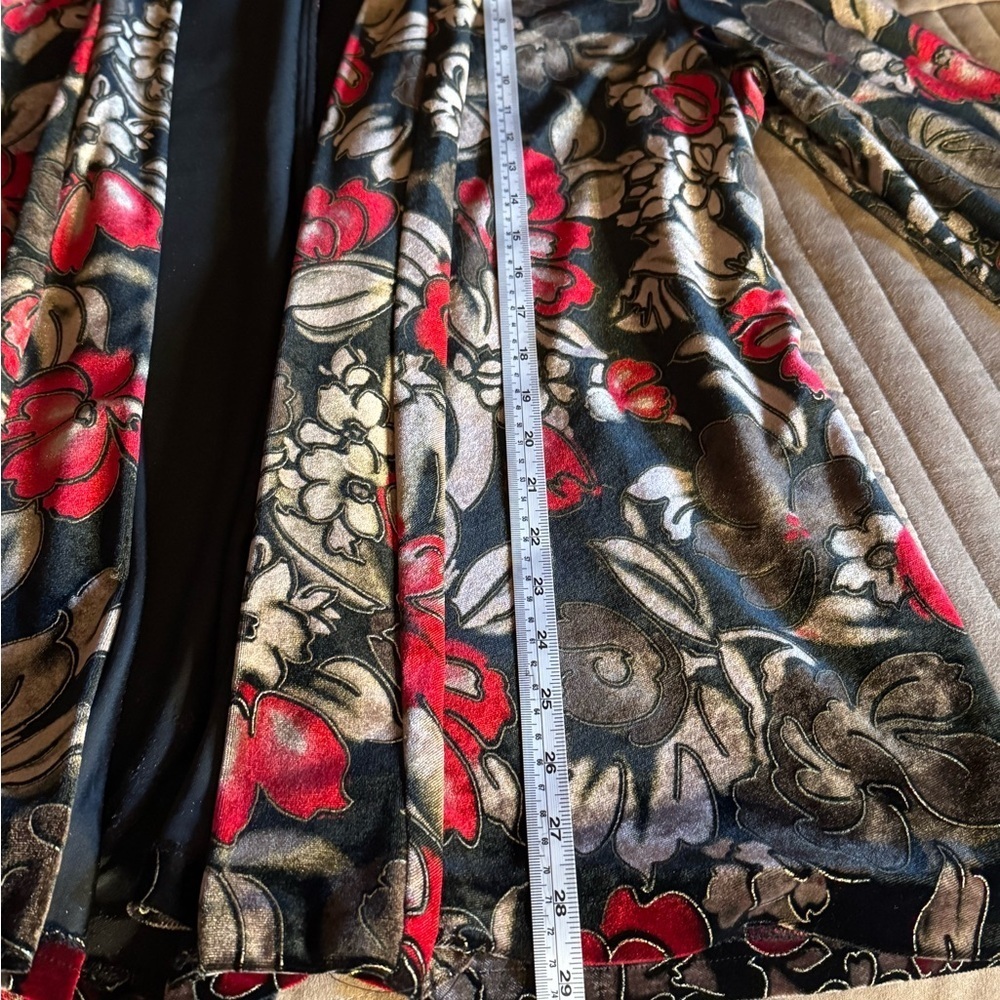 🌹 Vintage Bold Floral Velvet Cardigan Sweater – BFA Classics, Size L - Picture 6 of 8
